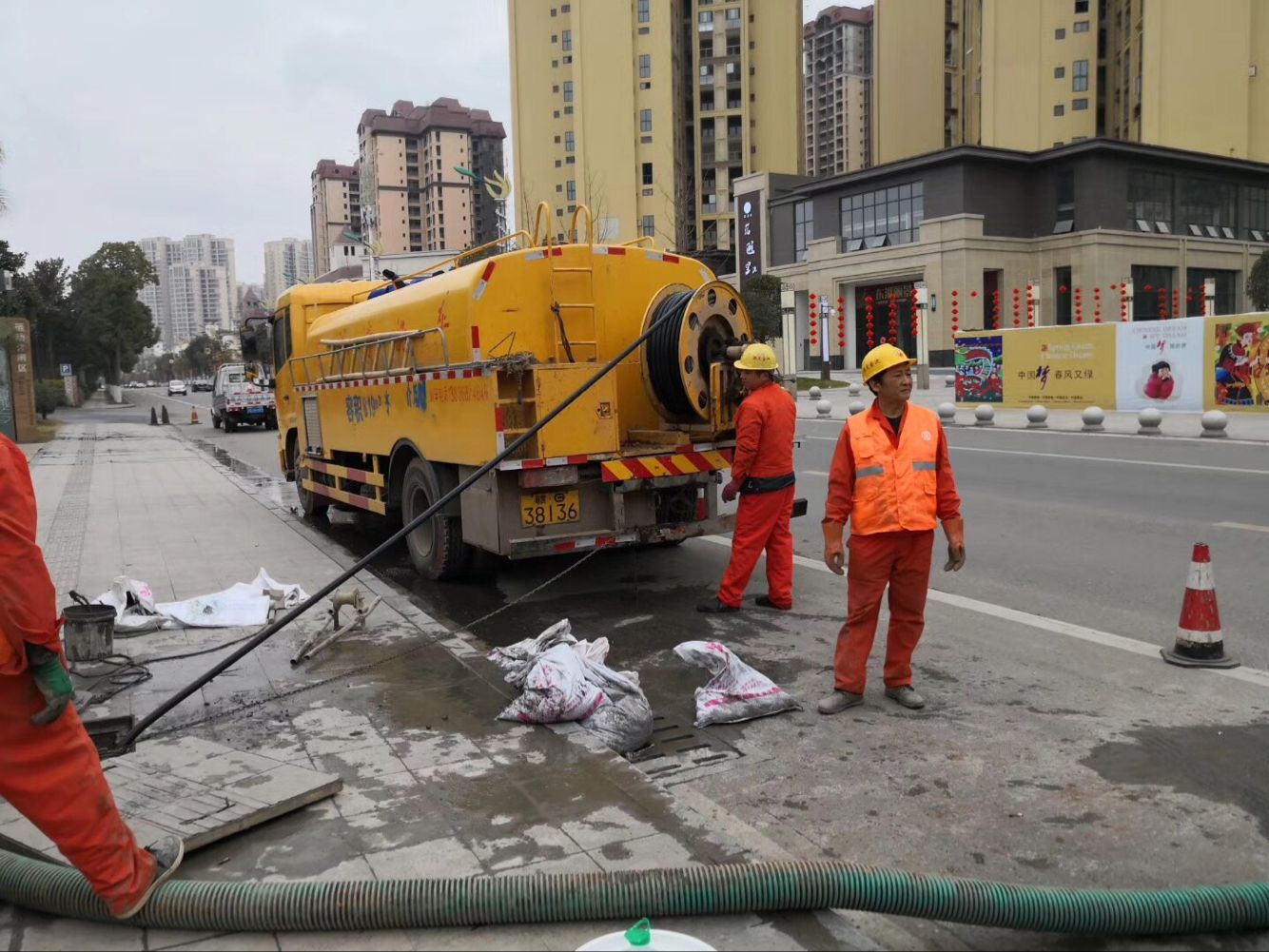 港口镇排污管道清淤-管道清洗